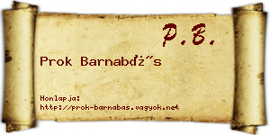 Prok Barnabás névjegykártya